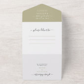RSVP Sage Green All in One Wedding Invitation Uitnodiging (Buitenkant)