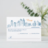RSVP San Diego Silhouette Bruiloft Kaartje (Staand voorkant)