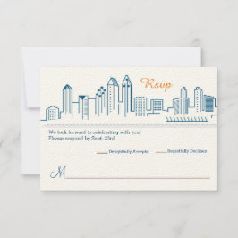 RSVP San Diego Silhouette Bruiloft Kaartje