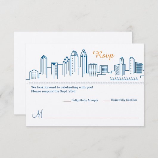 RSVP San Diego Silhouette Trouwdag (Voorkant / Achterkant)