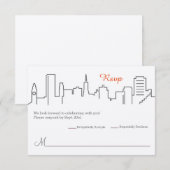 RSVP San Francisco Silhouette Bruiloft Kaart (Voorkant / Achterkant)