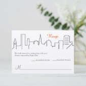 RSVP San Francisco Silhouette Bruiloft Kaart (Staand voorkant)