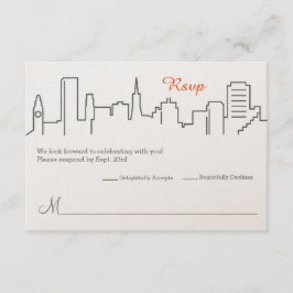 RSVP San Francisco Silhouette Bruiloft Kaart