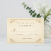 RSVP  Scrolls Moderne Wedding Reply Card (Staand voorkant)