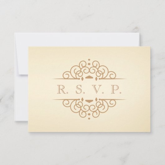 RSVP  Scrolls Moderne Wedding Reply Card (Achterkant)