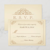 RSVP  Scrolls Moderne Wedding Reply Card (Voorkant / Achterkant)