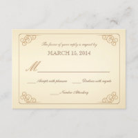 RSVP  Scrolls Moderne Wedding Reply Card
