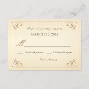 RSVP  Scrolls Moderne Wedding Reply Card Kaartje
