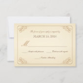 RSVP  Scrolls Moderne Wedding Reply Card Kaartje (Voorkant)