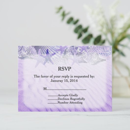 RSVP seashell1 Kaartje (Staand voorkant)