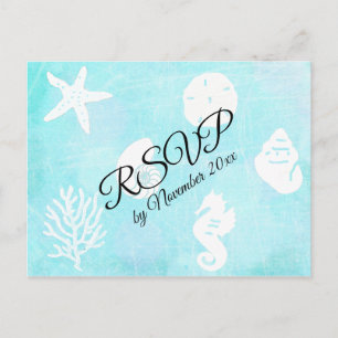 RSVP Seaside Seashell Thed Wedding Briefkaart
