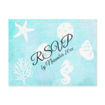 RSVP Seaside Seashell Theme Wedding