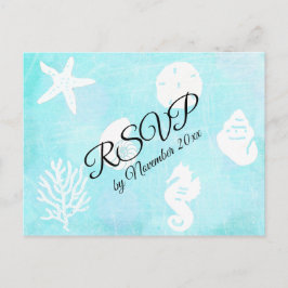 RSVP Seaside Seashell Theme Wedding Briefkaart