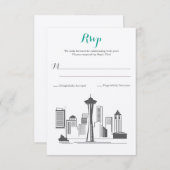 RSVP Seattle Silhouette Trouwfeest (Voorkant / Achterkant)