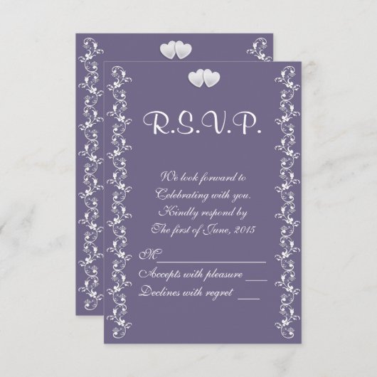 RSVP-shabby Kaart (Voorkant / Achterkant)