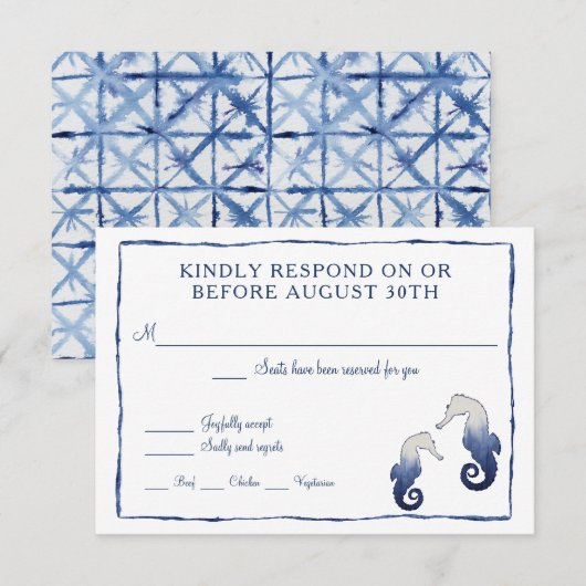 RSVP Shibori Kumo Aquarel Strand Zeepaardje Zee (Voorkant / Achterkant)