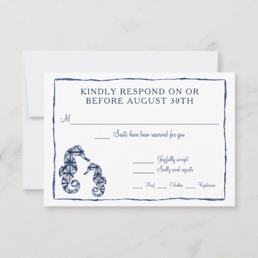 RSVP Shibori Kumo Waterverf Beach Seahorse Ocean (Voorkant)