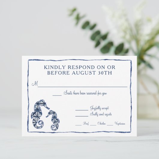 RSVP Shibori Kumo Waterverf Beach Seahorse Ocean (Staand voorkant)