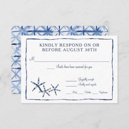 RSVP Shibori Kumo Waterverf Beach Starfish Star (Voorkant / Achterkant)