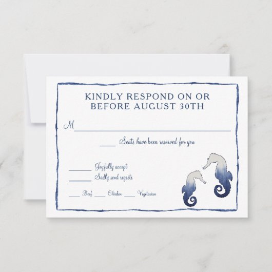 RSVP Shibori Kumo Waterverf Strand Zeepaardje Zee (Voorkant)