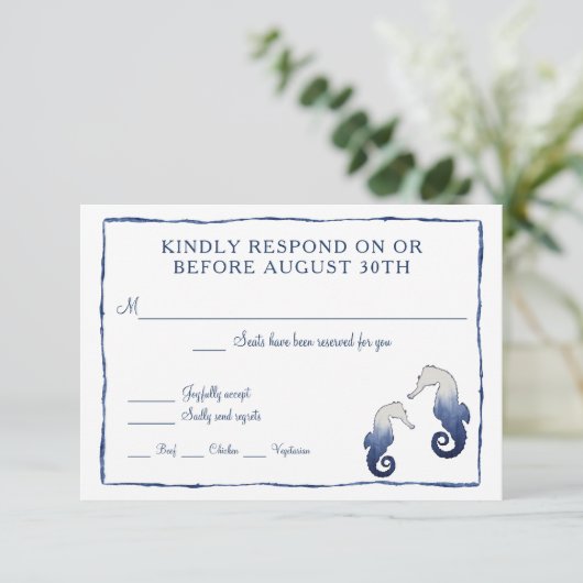 RSVP Shibori Kumo Waterverf Strand Zeepaardje Zee (Staand voorkant)