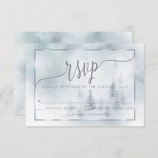 RSVP | Silver Blue Winter Wonderland (Voorkant / Achterkant)
