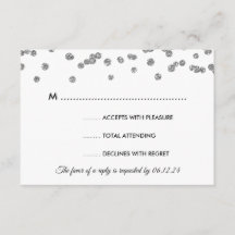 RSVP Silver Faux Glitter Confetti Black