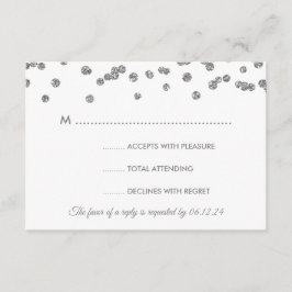 RSVP Silver Faux Glitter Confetti Blush Kaartje