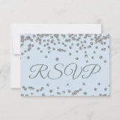 RSVP Silver Faux Glitter Confetti Ice Blue (Achterkant)