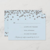 RSVP Silver Faux Glitter Confetti Ice Blue (Voorkant / Achterkant)