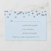 RSVP Silver Faux Glitter Confetti Ice Blue