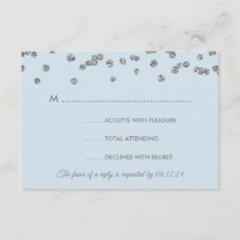 RSVP Silver Faux Glitter Confetti Ice Blue Kaartje