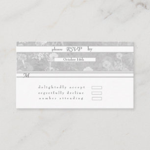 RSVP Silver Floral Wedding Enclosure Card Informatiekaartje