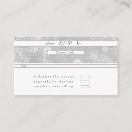 RSVP Silver Floral Wedding Enclosure Kaart