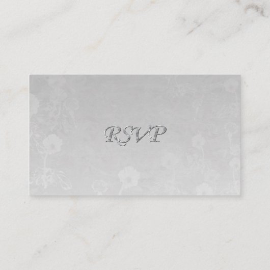 RSVP Silver Floral Wedding Enclosure Kaart (Achterkant)