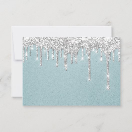 RSVP Silver Grey Drift Wedding Event Aqua Blue (Achterkant)