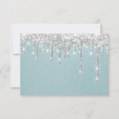 RSVP Silver Grey Drift Wedding Event Aqua Blue Kaartje (Achterkant)