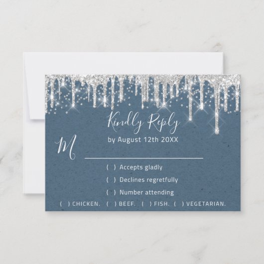 RSVP Silver Grey Drift Wedding Event Confetti (Voorkant)