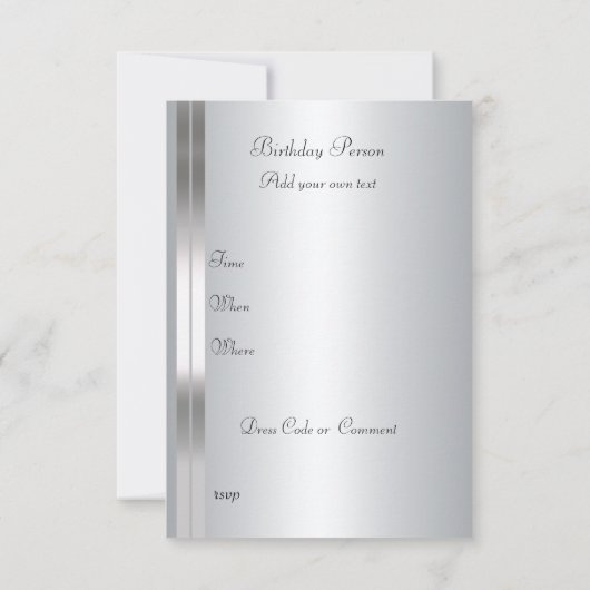 RSVP Silver Kaart (Achterkant)