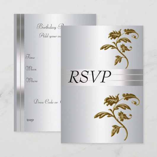 RSVP Silver Kaart (Voorkant / Achterkant)