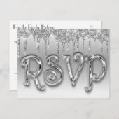 RSVP Silver Luxury Uitnodiging Briefkaart (Voorkant / Achterkant)