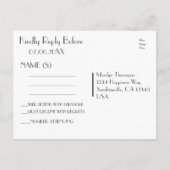 RSVP Silver Luxury Uitnodiging Briefkaart (Achterkant)