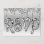 RSVP Silver Luxury Uitnodiging Briefkaart (Voorkant)