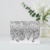 RSVP Silver Luxury Uitnodiging Briefkaart (Staand voorkant)