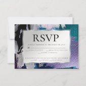 RSVP | Silver Metallic Blauwgroen Lila Kaart (Voorkant)