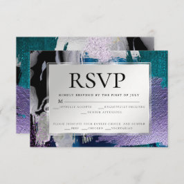 RSVP | Silver Metallic Blauwgroen Lila Kaart