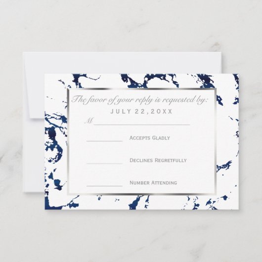 RSVP Silver, Navy Blue en White Kaartje (Voorkant)