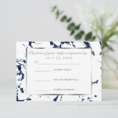 RSVP Silver, Navy Blue en White Kaartje (Staand voorkant)