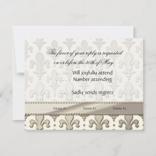 RSVP Silver Wedding Jubileum, Fleur de Lis (Achterkant)