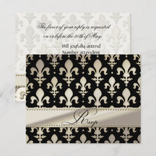 RSVP Silver Wedding Jubileum, Fleur de Lis (Voorkant / Achterkant)